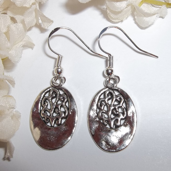 Earrings Silver Drop Dangle Everyday Casual 2234 - Picture 1 of 2